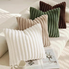 decorUhome Fall Faux Fur Throw Pillow Covers 12x20 Set of 2 Dark Brown | - Image 4