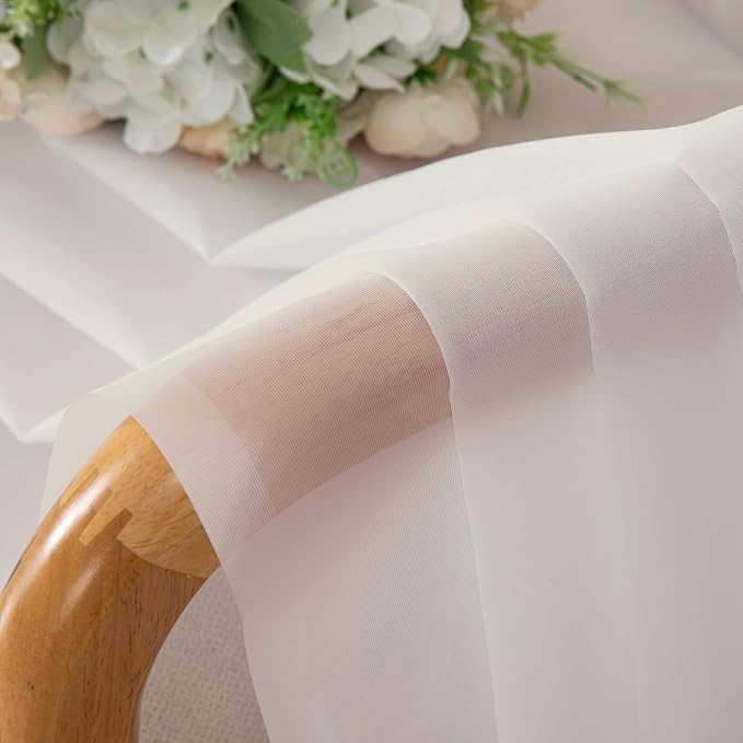 Ivory Sheer Curtains 78 Inches Long 2 Panels - Image 7