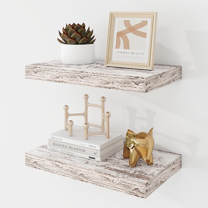 Acovy 16 Inch Floating Shelves, 9.3" Deep Floating Shelf Wall Mounted, Rustic by Acovy
