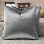 GIGIZAZA Dark Grey Velvet Throw Pillow Covers 16x16 Pack of 2 | Decorative by GIGIZAZAFocusingonhomedecoration