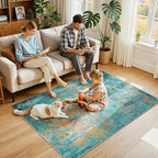 RELEANY Washable 4'x6' Abstract Area Rug - Image 2