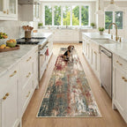 RELEANY Washable Runner 2'x9' Abstract Area Rug by RELEANY