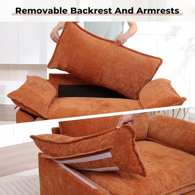 Oversized Accent Chair, Modern Upholstered Armchair Cloud Sofa Chair - Image 6