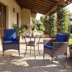 Tangkula 3 Pieces Patio Wicker Bistro Set, 2 Rattan Chairs w/ 2-Tier Tempered - Image 4