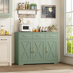 HOSTACK Modern Farmhouse Buffet Sideboard Cabinet, Barn Doors Storage Cabinet - Image 4