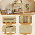 Trironsun Farmhouse Rattan Console Table - Image 8