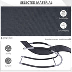Outsunny Zero Gravity Rocking Chair Outdoor Chaise Lounge Chair Recliner Rocker - Image 6