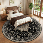 RELEANY Washable Area Rug, Round 10ft, Water Repellent, Pet Friendly, Vintage - Image 2