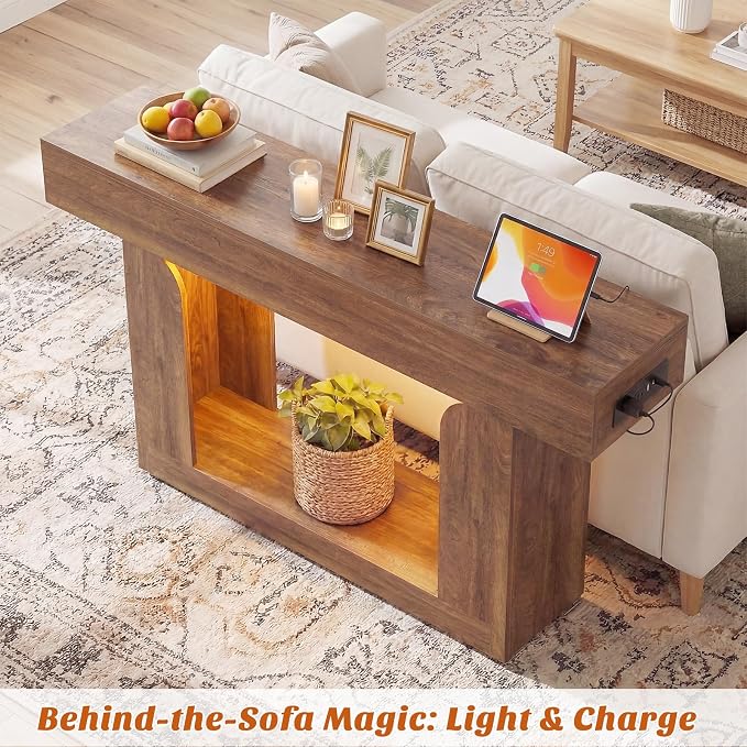 Homieasy Console Table, Farmhouse Wooden Sofa Table Behind Couch, Narrow - Image 5