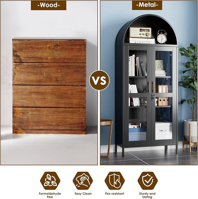 VEXPOR 73" Tall Arched Display Cabinet - Image 7