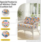 1 MIDDLE ONE Wicker Chair Cushions 3 Pieces Set - Image 5