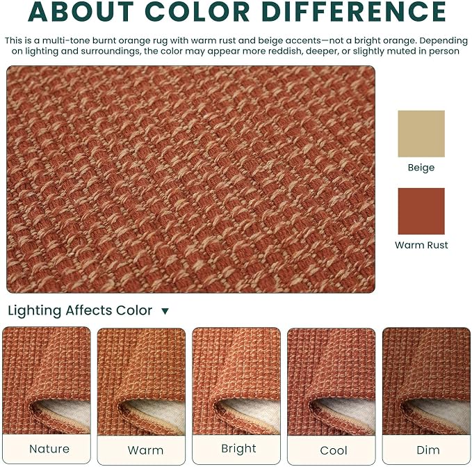KOZYFLY Washable 4x6 Entry Woven Area Rug, Braided Throw Rugs - Image 3