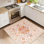 RELEANY Washable Area Rug, Square 4'x4', Water Repellent, Pet Friendly by RELEANY