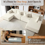 138" Cloud Sectional Couch, Comfort U Shaped Sofa - Image 3
