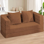 Folding Bean Bag Chair for Adults, 3-in-1 Bean Bag Couch Faux Fur Floor Sofa - Image 2