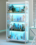 AODK Display Case with LED Lights, Display Cabinet with Glass Storage Shelves by AODK