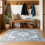 RELEANY Washable Area Rug, Water Repellent, Pet Friendly, Vintage Floral Boho - Image 3
