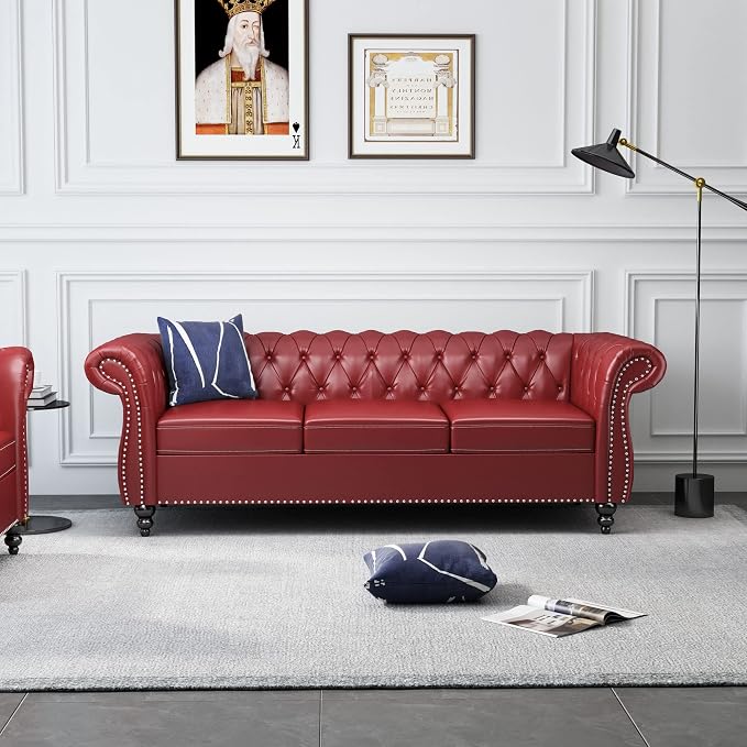 QHITTY 2 Piece Living Room Set, Sectional Chesterfield Sofa Chair Contemporary - Image 8