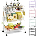 TOOLF 3-Tier Metal Rolling Cart, Mesh Wire Easy Assemble Utility Cart, Storage by TOOLF