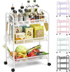 TOOLF 3-Tier Metal Rolling Cart, Mesh Wire Easy Assemble Utility Cart, Storage by TOOLF