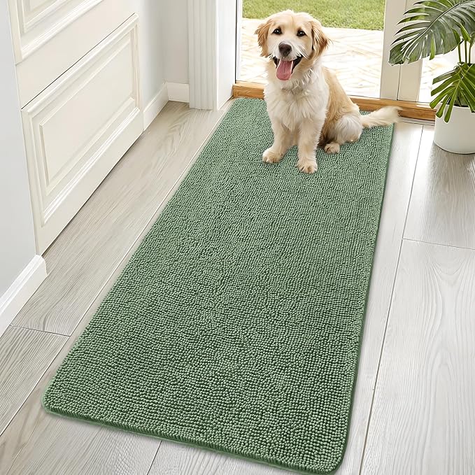 OLANLY Dog Door Mat for Muddy Paws 70x35, Super Absorbent Chenille Mud Mat | by OLANLY