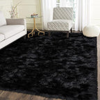 Latepis Black Rug for Living Room Faux Fur 5x6.7 Fluffy Rug Washable Sheepskin - Image 7