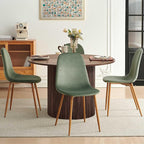Dining Table Set for 4, Mid Century Modern 47 Inch Wooden Round Dining Table Set - Image 5