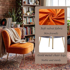 Velvet Accent Chairs Set of 2 for Comfy Living Room Armless Slipper Chair Mid - Image 6