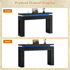 LIKIMIO Console Table with Drawers, Modern Entryway Table with LED Lights and - Image 5