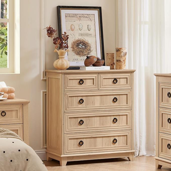 Joaxswe Farmhouse 5 Drawer Dresser by Joaxswe