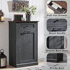 IFGET Tilt Out Trash Can Cabinet, 10 Gallon Farmhouse Laundry Hamper Cabinet - Image 3