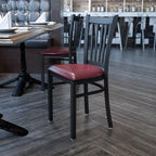 Flash Furniture HERCULES Series Black Vertical Back Metal Restaurant Chair - Image 2