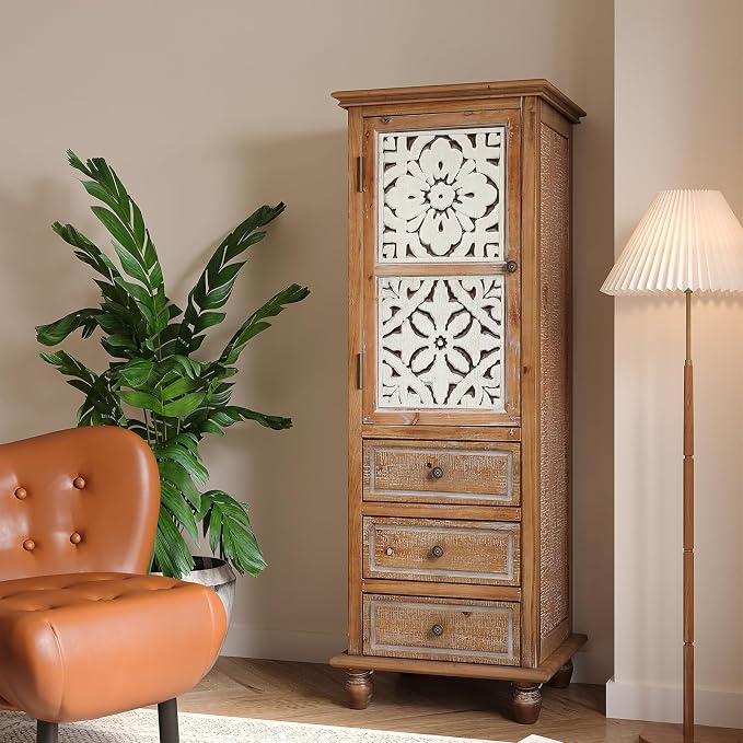 LKTART Solid Wood Accent Storage Cabinet - Image 6