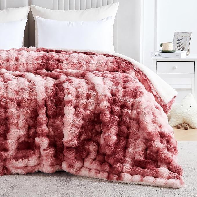60x80 Inches Ultra-Soft Fuzzy Faux Fur Plush Twin Size Blanket - Image 7