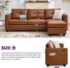 TYBOATLE Brown Sofa Couch Sectional Couches - Image 2
