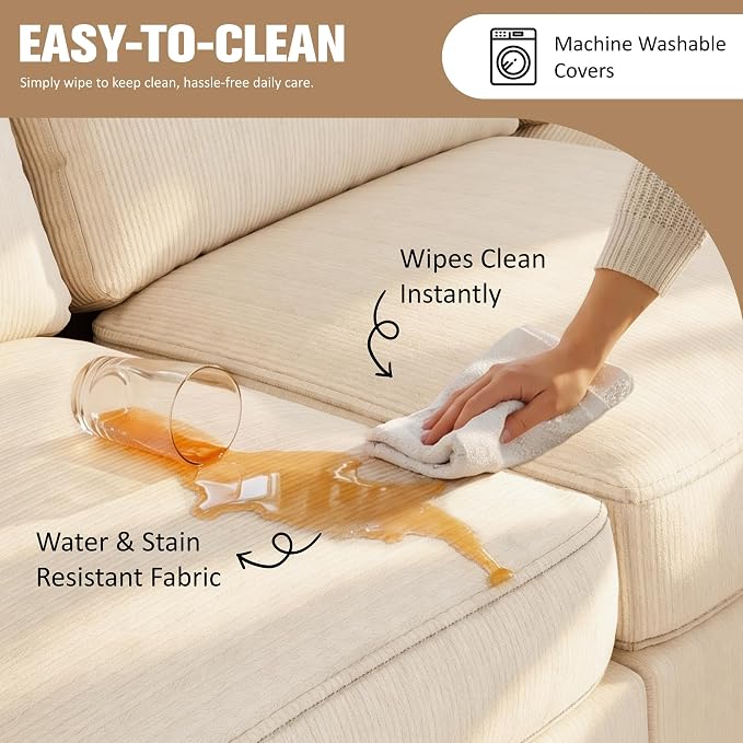 JAMFLY Couches for Living Room, 3-Seat Reversible Sectional Sofa - Image 9