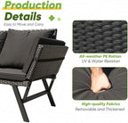 Greesum Outdoor Sofa, Woven Rattan Patio Furniture, Convertible Daybed or - Image 7