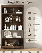 TVU 5-Tier Wooden Bookshelf, 31.5" W x 65" H ×9.9" D Bookshelf - Image 5