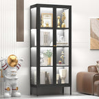 UNICOLY Display Cabinet with Glass Doors, Glass Display Cabinet with 8 Color - Image 9