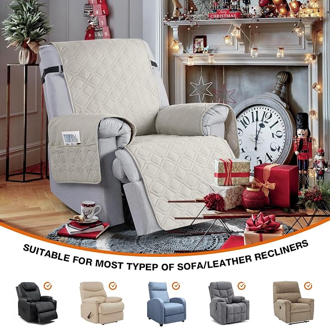 VANSOFY 100% Waterproof Recliner Chair Covers, Recliner Cover Non-Slip Dog - Image 3