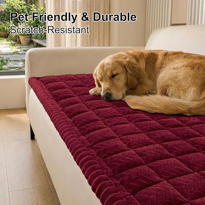 Smiry Couch Cover for Dogs, Non Slip Fuzzy Pet Sofa Covers Washable | Sofa - Image 9