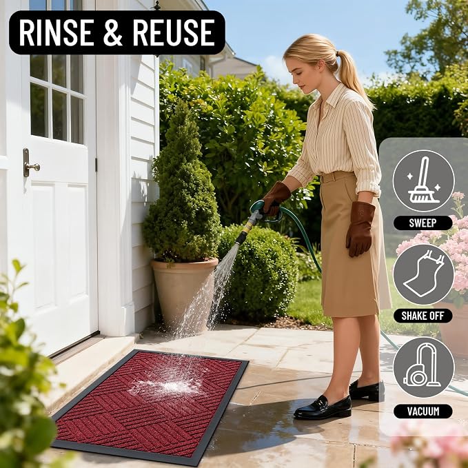 OLANLY Front Door Mat Outside Entrance 33x21, Waterproof Heavy-Duty Doormat | - Image 8