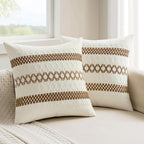 MIULEE Set of 2 Coco Brown Boho Decorative Pillow Covers 18x18 Inch | Farmhouse by MIULEE
