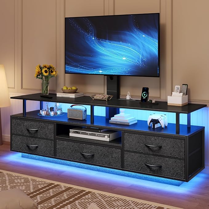 BTHFST TV Stand with Mount for 32/55/65/70 inch TVs, 51.2" LED TV Stand with by BTHFST