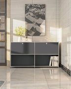 Metal Sideboard with 2 Flap Doors, DIY Modern Home Furnishing, Foyer - Image 2