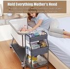 3-Tier Baby Diaper Caddy Organizer and Storage Cart, Mobile Metal Utility Cart - Image 9