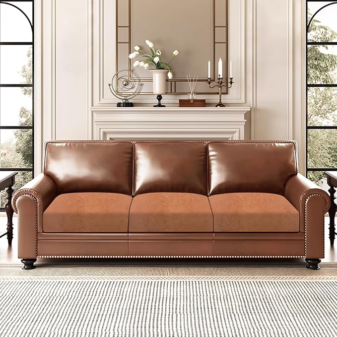 ANARACHON Leather Look Couch Cushion Covers Sofa Seat Slipcovers Sets Couches - Image 2