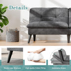 Shintenchi Futon Sofa Bed, Foldable Small Velvet Couch Bed - Image 6