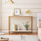 loglus Console Table for Entryway, Faux Marble MDF Indoors Sofa Table - Image 3