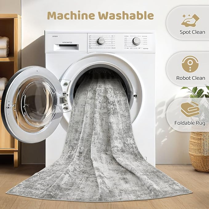 LOONGRUG 8x10 Area Rugs Washable Large Neutral Modern Living Room Rug | - Image 2